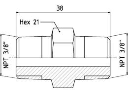 Adaptér -  3/8" NPT -  3/8" NPT , 150 MPa 19950 1691